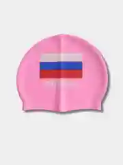 Розовый шапочка для плавания "Флаг России", силикон, универсальная