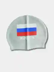 Серый шапочка для плавания "Флаг России", силикон, универсальная