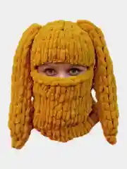 Фуксия балаклава вязаная, плюшевая