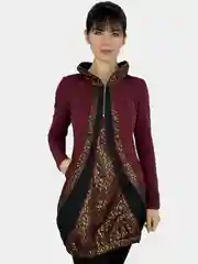 Багровый туника женская приталенная