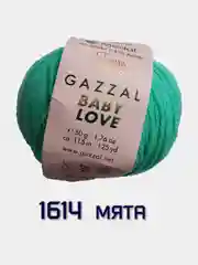 Мятный пряжа Беби Лав Газзал Baby Love Gazzal 55%-модал 45%-акрил 50 г 115 м