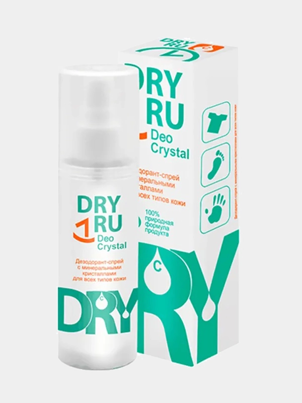 DRY RU Deo Crystal Дезодорант-спрей с минеральными кристаллами для всех типов кожи