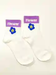 Белый носки женские с надписями и принтами: love, oreo, smile, pizza, flover