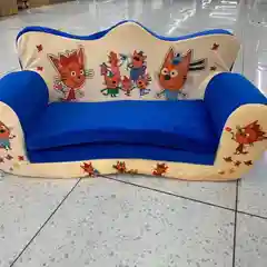 Синий детский диванчик, раскладной