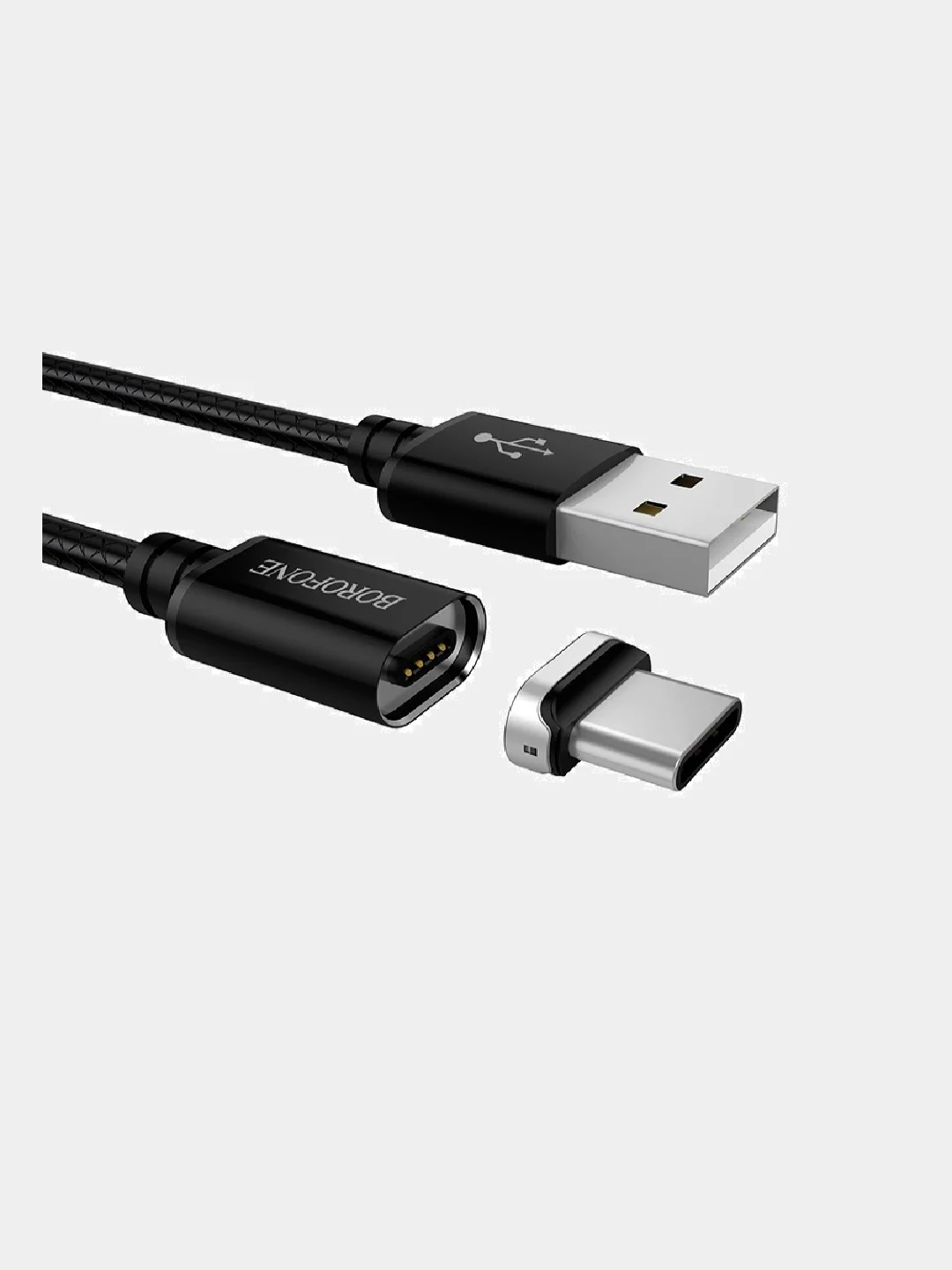 Кабель зарядный USB магнитный BOROFONE BU1 MagJet, 3A, 1.2 м, черный,