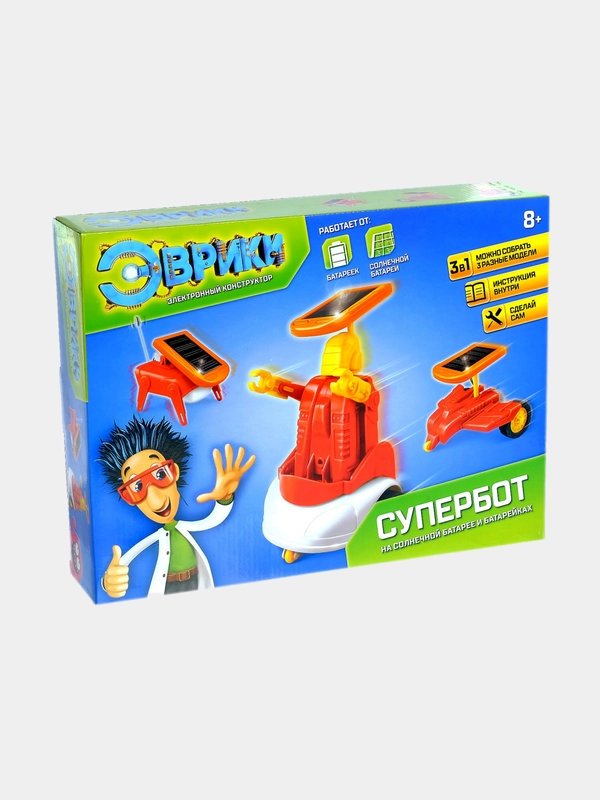Электронный конструктор "Супербот 3 в 1", 2 источника энергии, 8+
