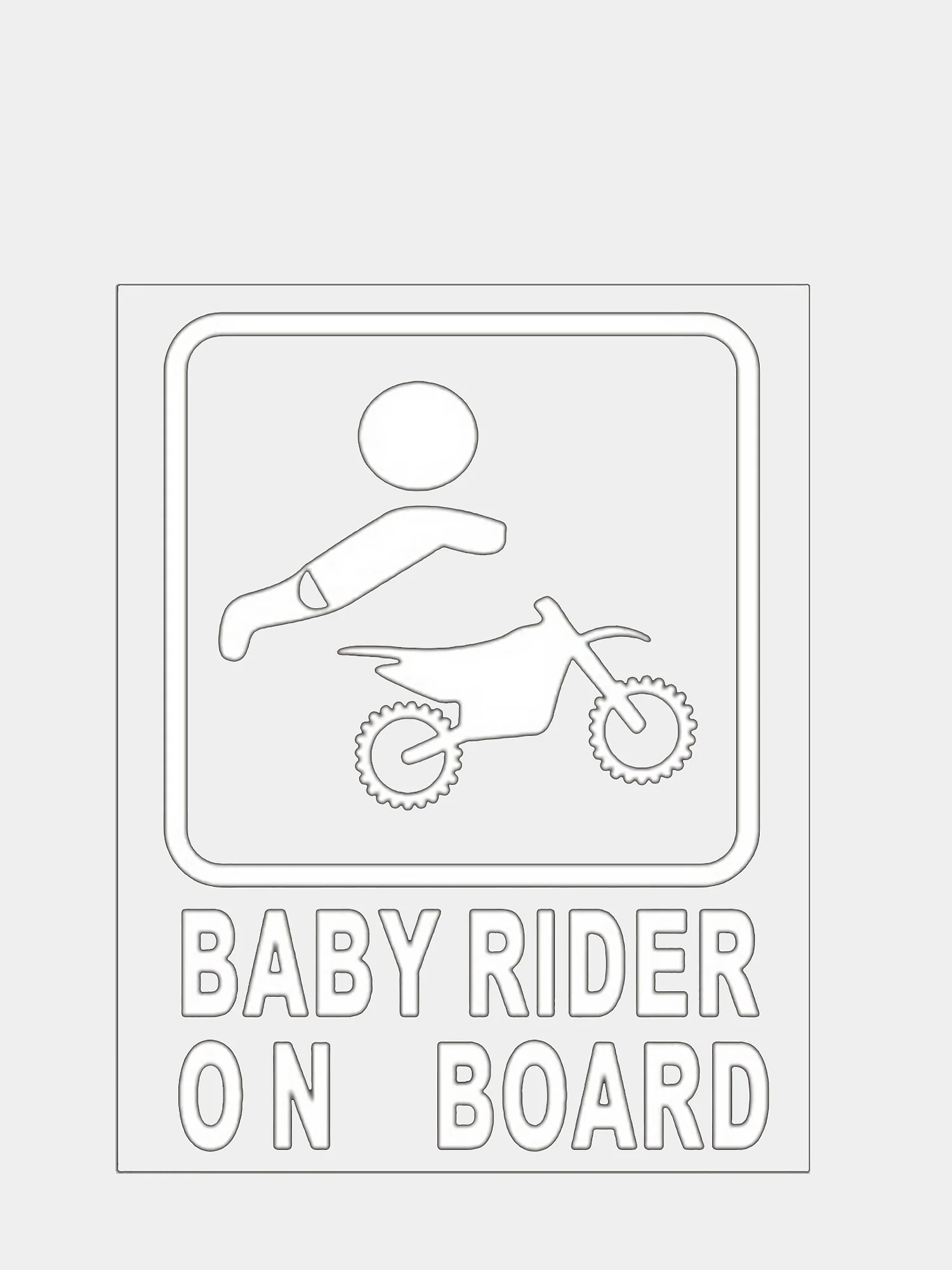 Белый наклейка на авто "Baby rider on board"