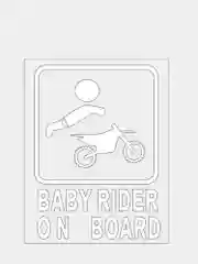 Белый наклейка на авто "Baby rider on board"