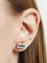 Серьги-пусеты "Право и лево", деревянные