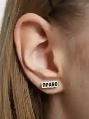 Серьги-пусеты "Право и лево", деревянные