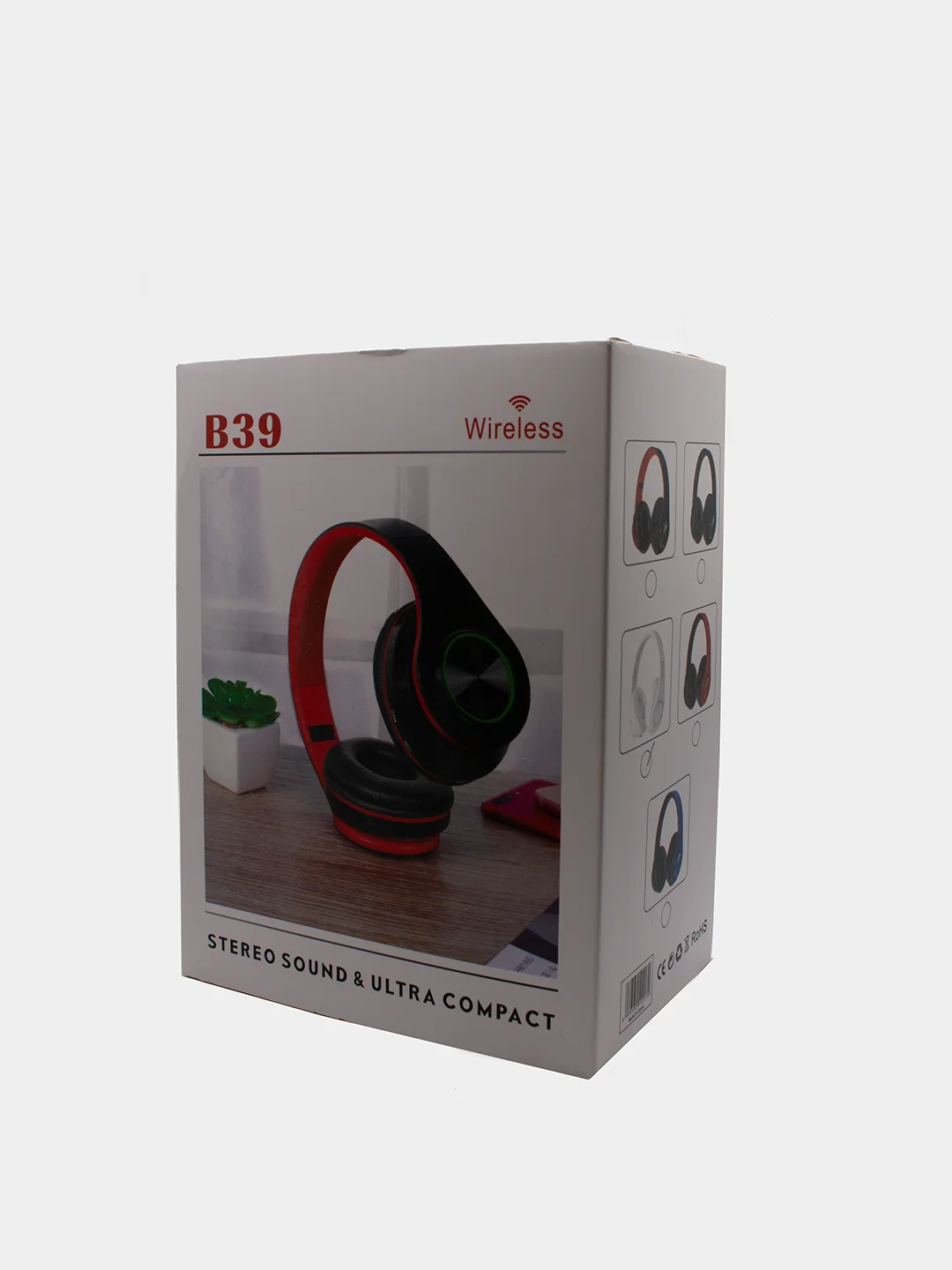 Белый наушники беспроводные, со светодиодной подсветкой, Bluetooth B39  Wireless