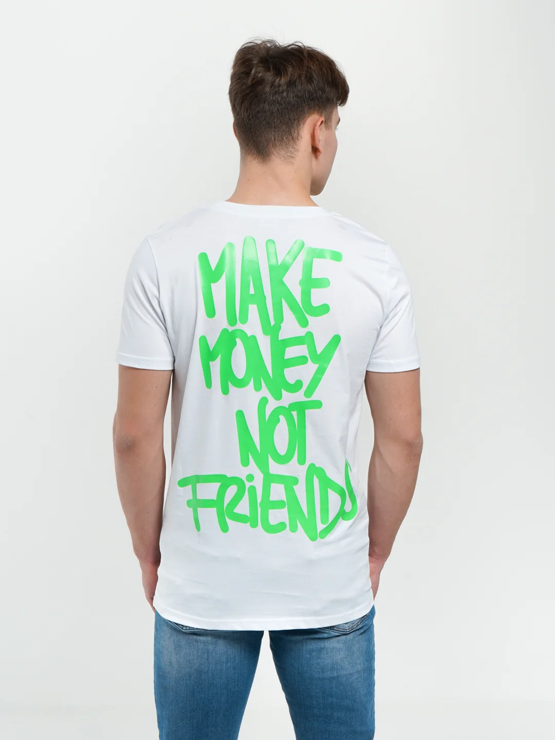Белый футболка MAKE MONEY NOT FRIENDS 21 Белый