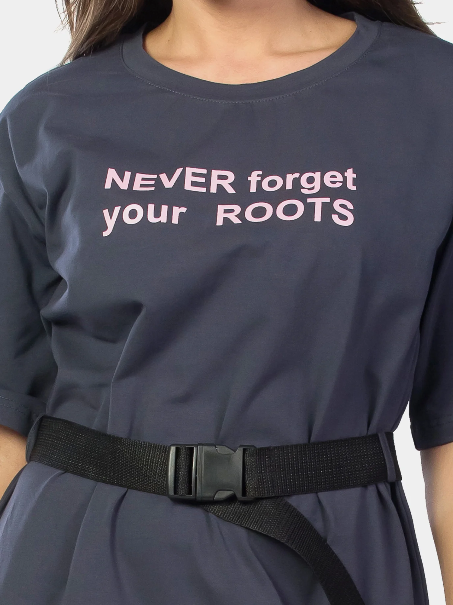 Платье женское KLERY "never forget your ROOTS", серый, КЛП1455П4