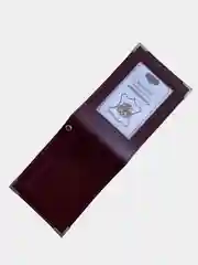 Багровый обложка для удостоверения с окном, кожа