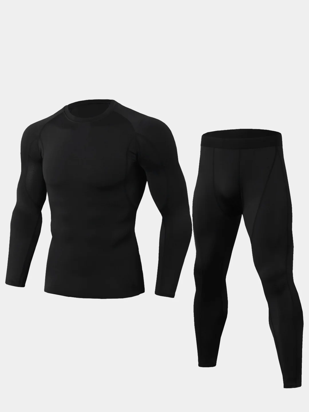 Черный спортивный костюм (рашгард и тайтсы) мужской, 3 цвета