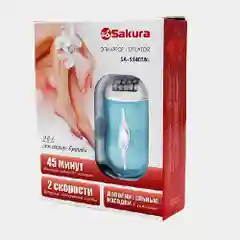 Эпилятор Sakura SA-5540SBL, 2 насадки, бритва, 2 скорости