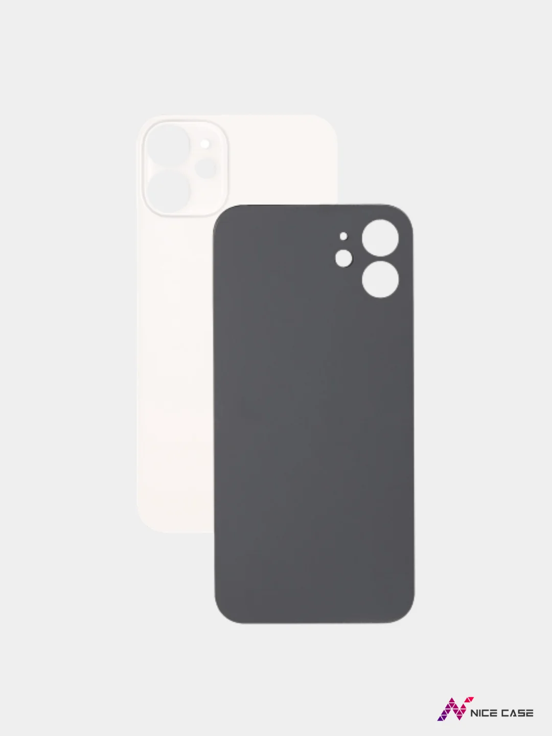 Белый заднее стекло для iPhone 12 ( широкий вырез под камеры)