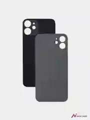 Черный заднее стекло для iPhone 12 ( широкий вырез под камеры)