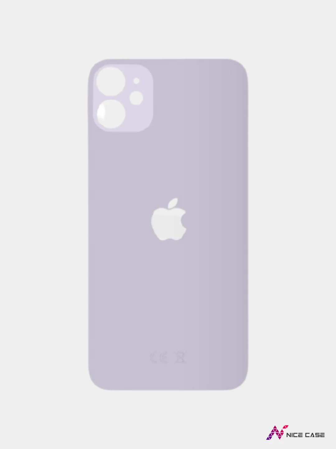 Сиреневый заднее стекло для iPhone 12 ( широкий вырез под камеры)