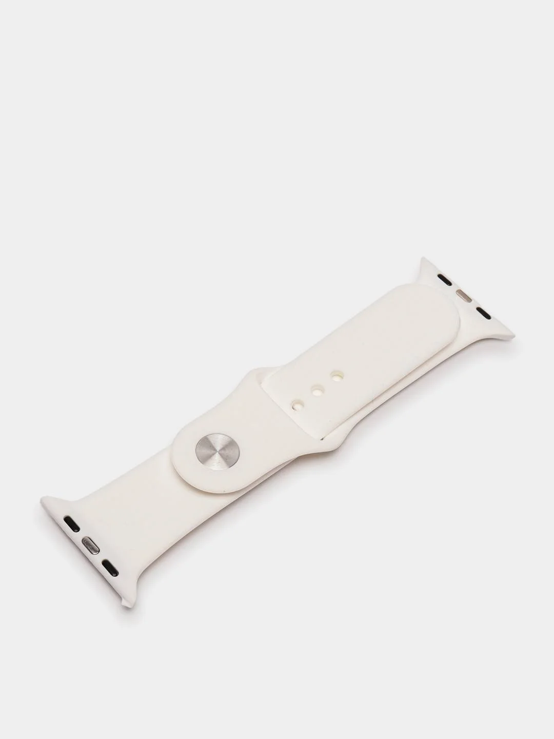 Белый ремешок силиконовый для Apple Watch 1, 2, 3, 4, 5, 6, 7, SE