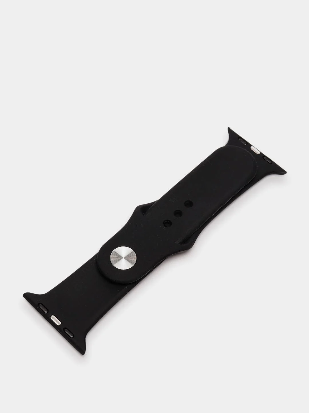Черный ремешок силиконовый для Apple Watch 1, 2, 3, 4, 5, 6, 7, SE
