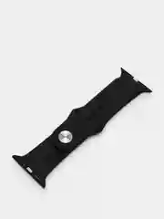 Черный ремешок силиконовый для Apple Watch 1, 2, 3, 4, 5, 6, 7, SE