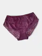Бордовый трусы женские кружевные, хлопковые, большие размеры