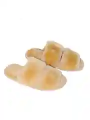 Золотой меховые тапочки, домашние