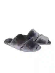 Серый меховые тапочки, домашние