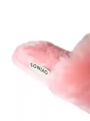 Розовый меховые тапочки, домашние