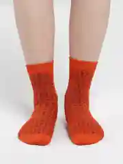Оранжевый носки цветные, зигзаг