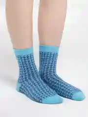 Синий носки цветные, зигзаг