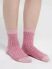 Розовый носки цветные, зигзаг