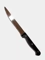 Черный нож с зазубренным лезвием, нержавеющая сталь, столовый, 22 см