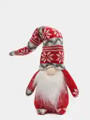 Красный новогодний гномик, гном tomte, гном nisse
