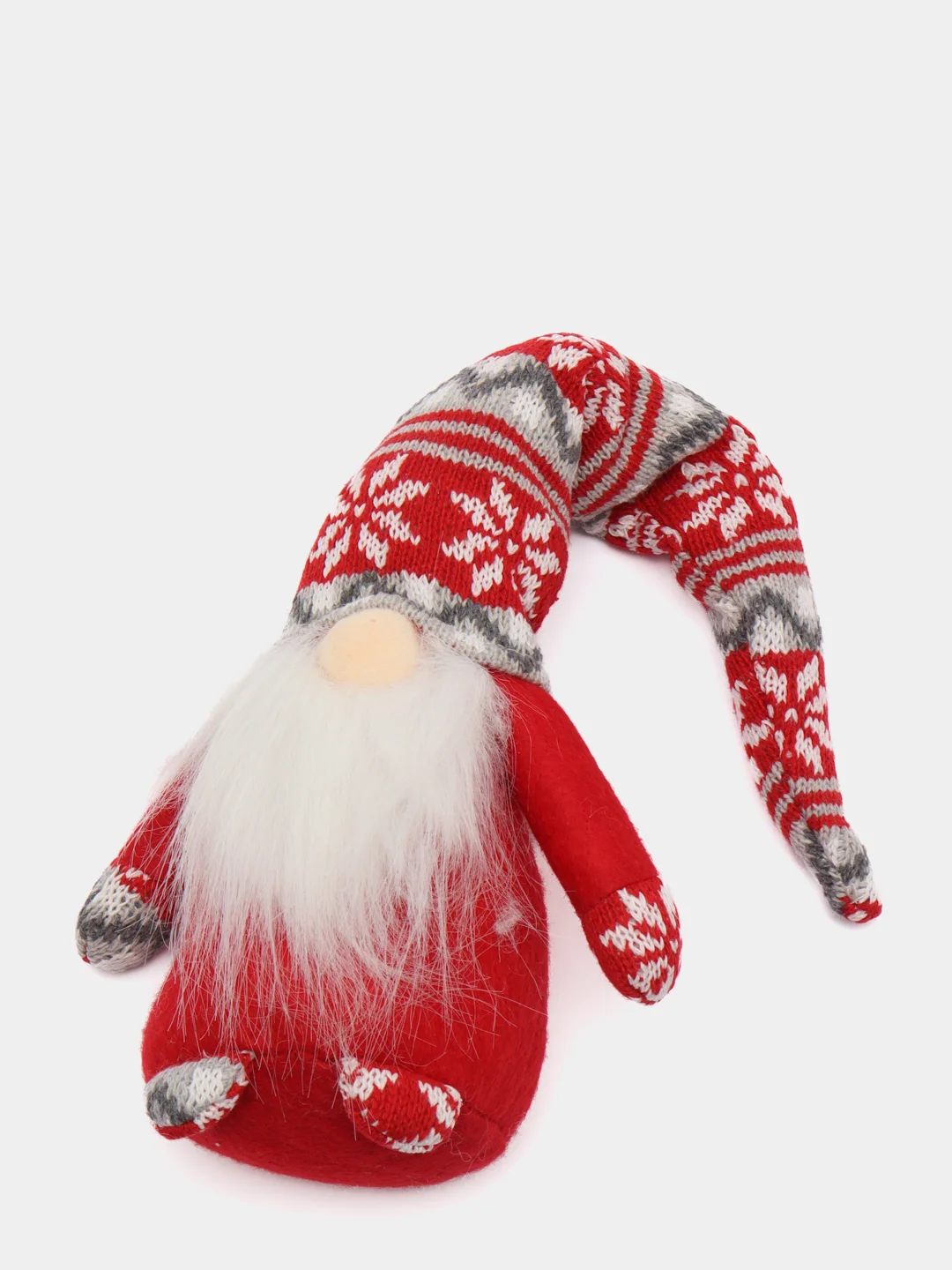 Красный новогодний гномик, гном tomte, гном nisse