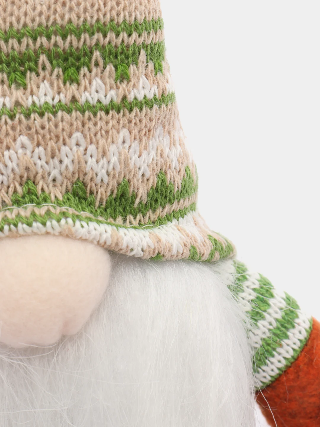 Бежевый новогодний гномик,  гном tomte, гном nisse