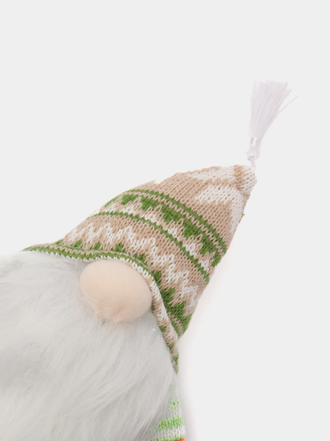 Бежевый новогодний гномик,  гном tomte, гном nisse