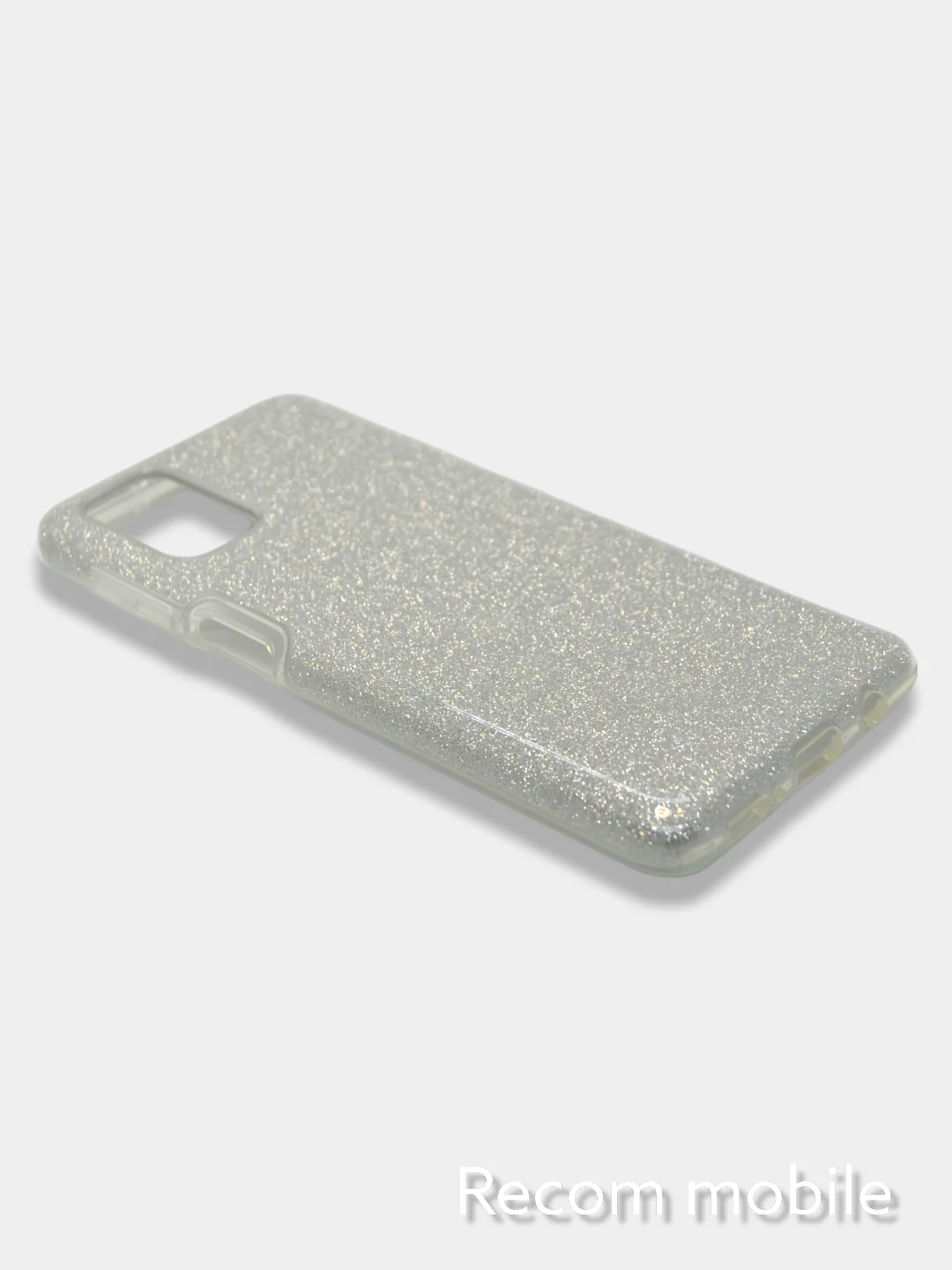 Серебряный чехол блестящий Samsung Galaxy M31S накладка c блёстками Самсунг М31С