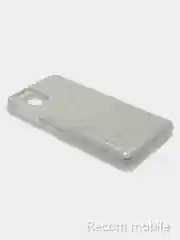 Серебряный чехол блестящий Samsung Galaxy M31S накладка c блёстками Самсунг М31С