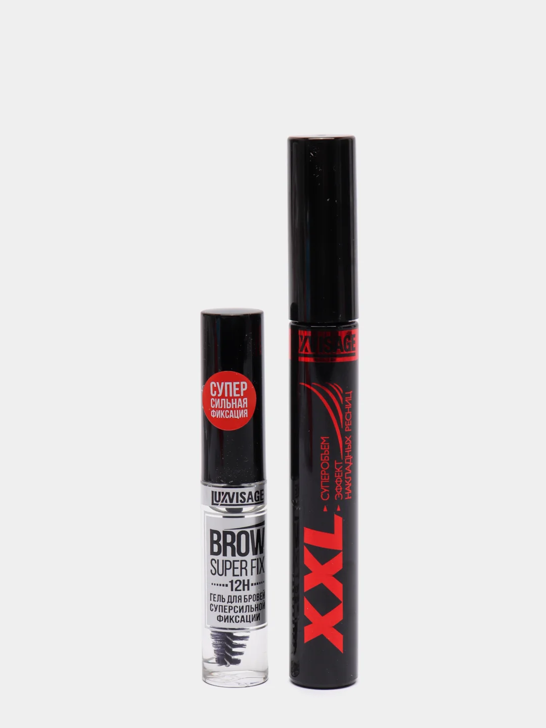 LUXVISAGE Тушь для ресниц XXL+Гель для бровей суперсильной фиксации BROW SUPER FIX(набор)