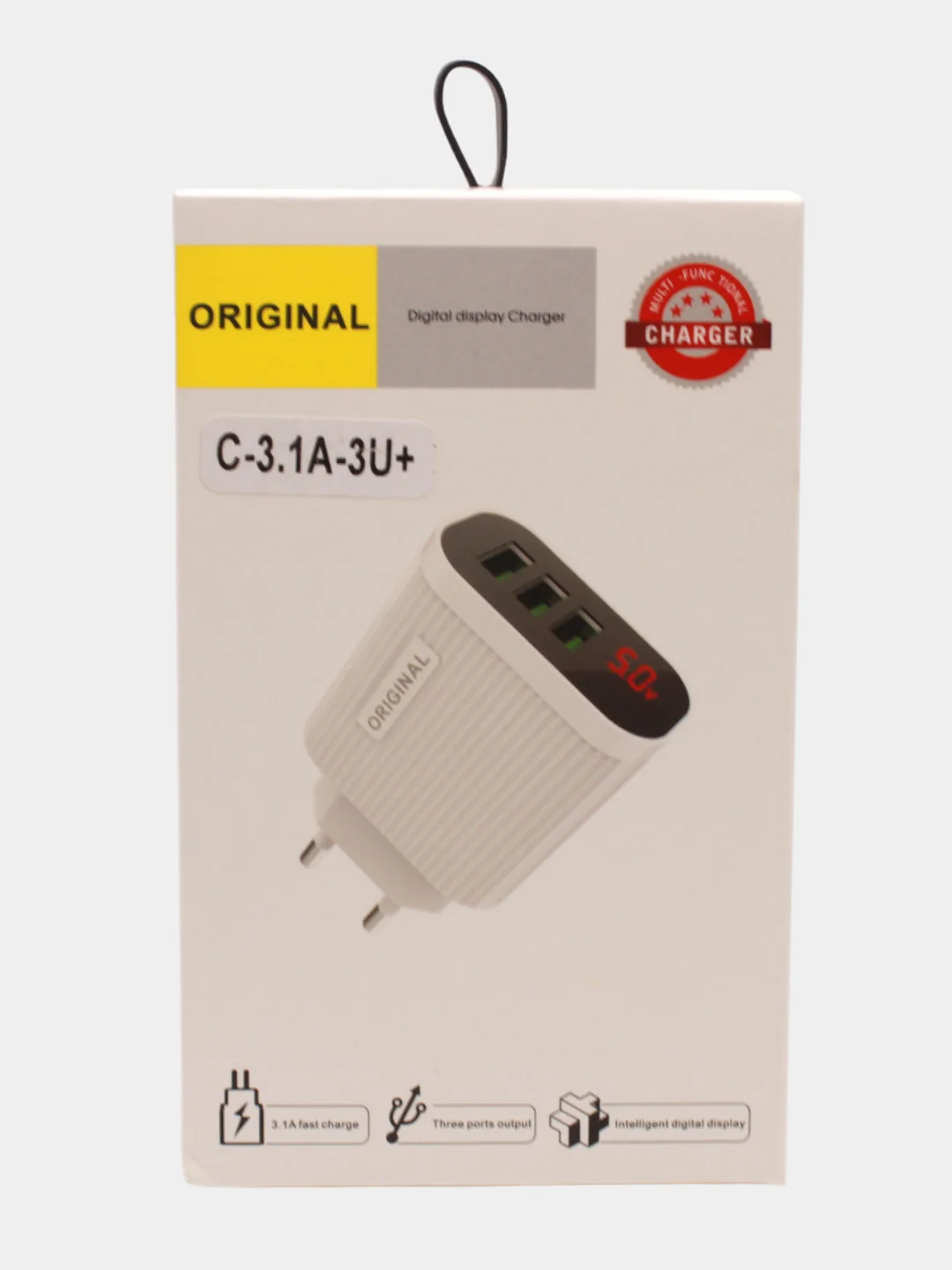 Зарядное устройство USB 3.1А, белый
