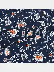 Темно-синий платок женский из хлопка с принтом