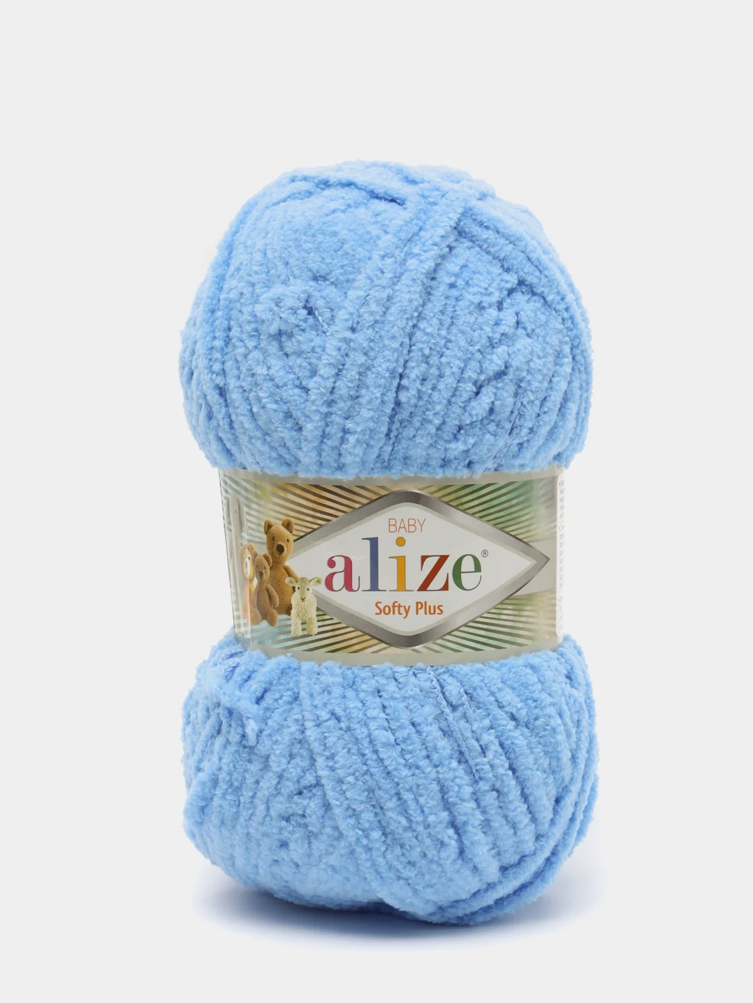 Голубой плюшевая пряжа Alize Softy Plus ( Софти плюс)