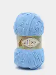 Голубой плюшевая пряжа Alize Softy Plus ( Софти плюс)