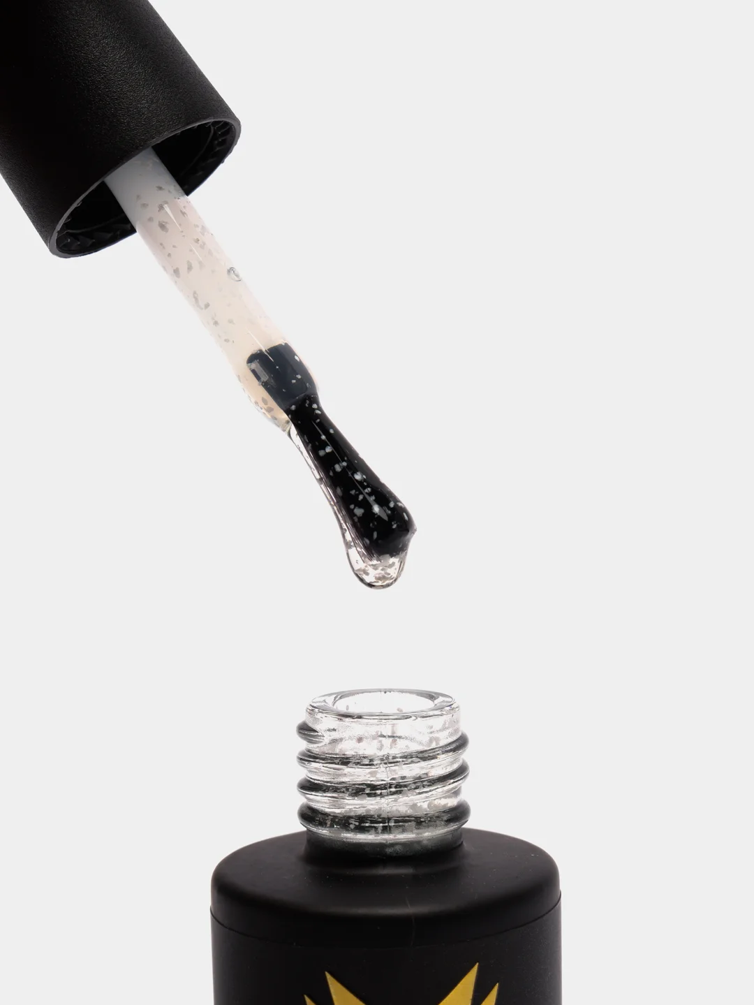 Гель-лак Milory Egg Black UV/LED, прозрачный, с белыми вкраплениями, 10 г