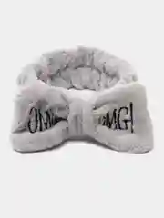 Серый повязка для волос мягкая  OMG с бантиком. Повязка на голову