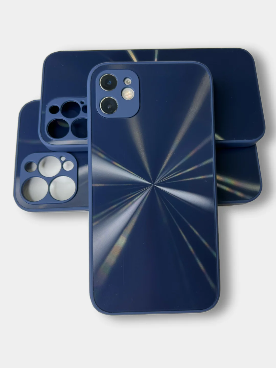 Индиго чехол на iPhone 11, 12 Pro, 12 Pro Max с эффектом голограммы