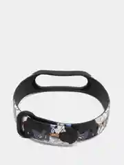 Кораллово-розовый ремешок для фитнес браслета Mi Band 3/Mi Band 4, с рисунками