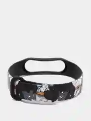 Кораллово-розовый ремешок для фитнес браслета Mi Band 3/Mi Band 4, с рисунками